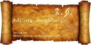 Kőnig Jordán névjegykártya
